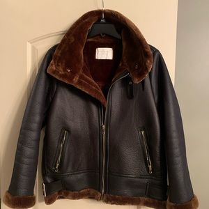 Zara faux leather and faux fur jacket